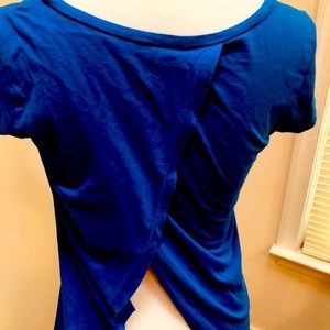 Royal Blue Sexy Open Back blend fitted T-shirt ❤️